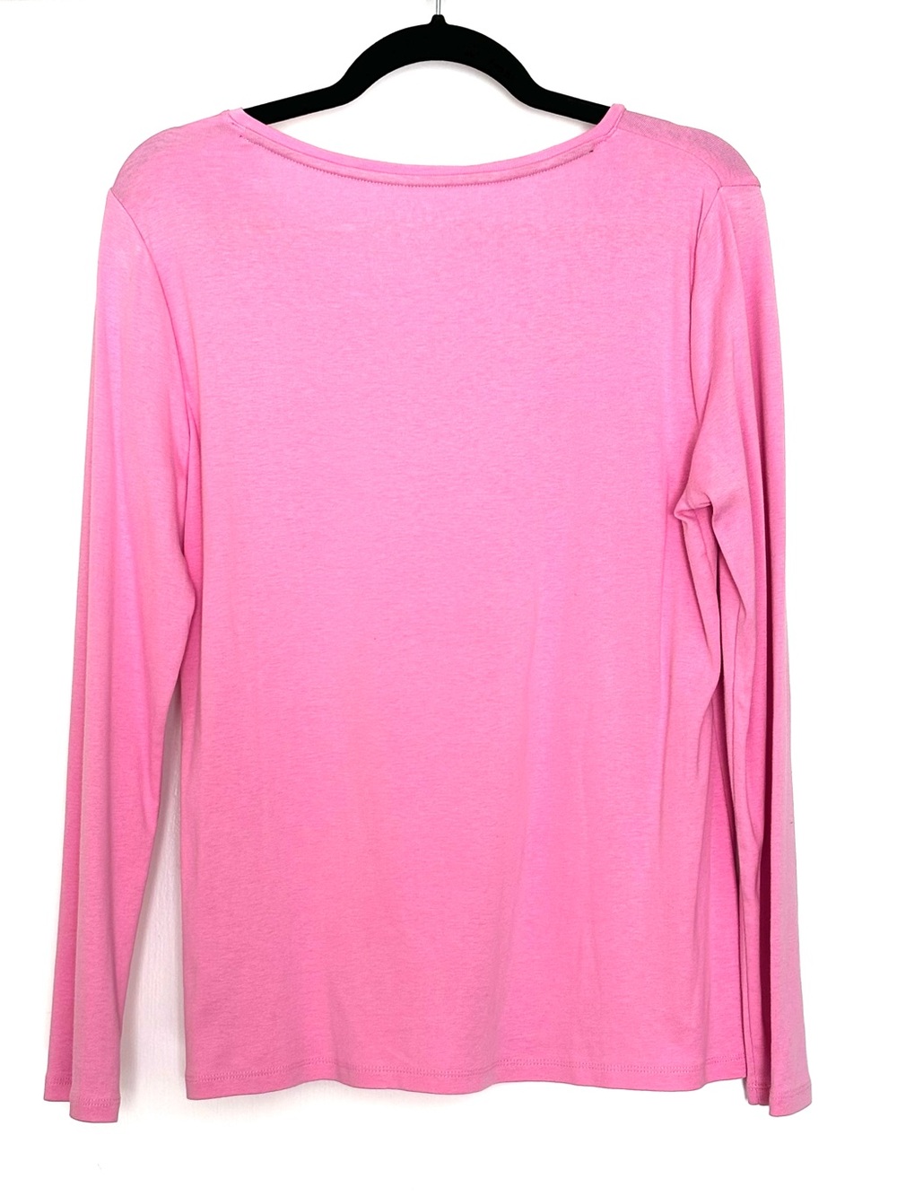 Talbots Pima Cotton V-Neck Tee Pink Size Large - Picture 2 of 3